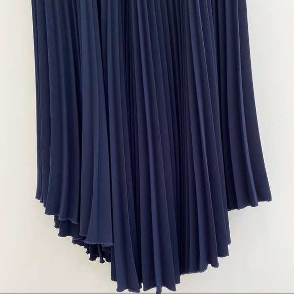 Timo Weiland navy blue maroon pleated midi dress size 10 - Picture 6 of 10